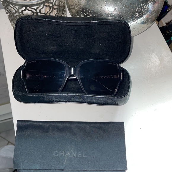 Black Chanel 5385-A c.1191/S6 Sunglasses with Mirror Unique Shape Lens - Picture 8 of 8